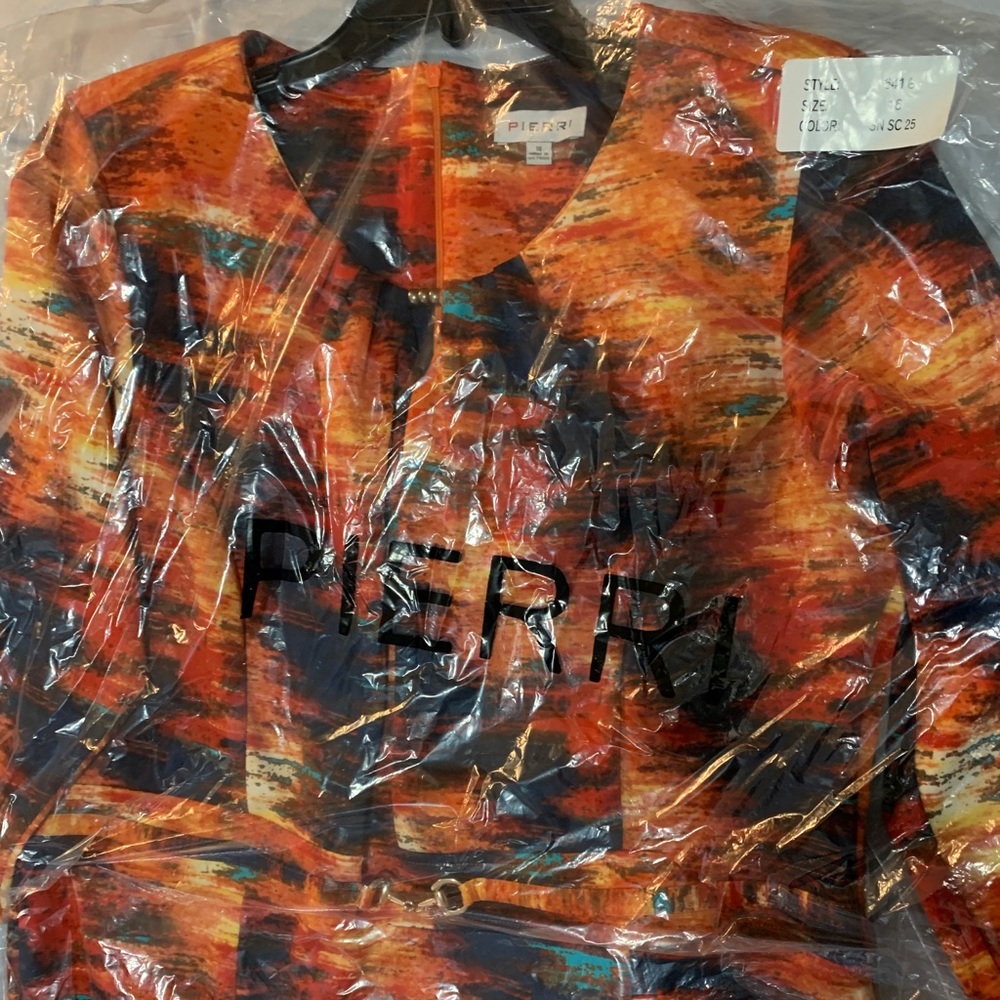 Nice colorful red orange middle belt dress